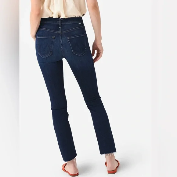 MOTHER The Mid Rise Dazzler Ankle Step Fray Off Limits Size 27